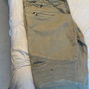 Embellish khaki colored denim jeans